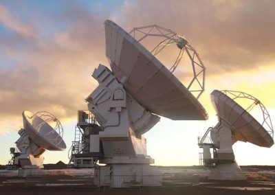 Sunset on the ALMA on the Chajnantor Plateau