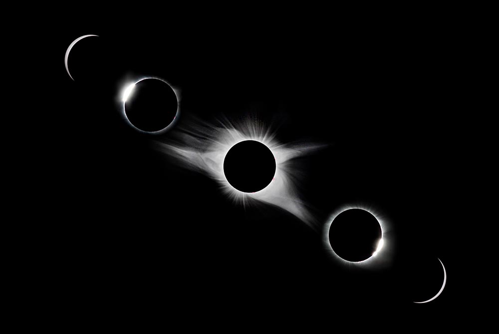 time lapse image of total solar eclipse