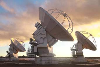 Sunset on the ALMA on the Chajnantor Plateau